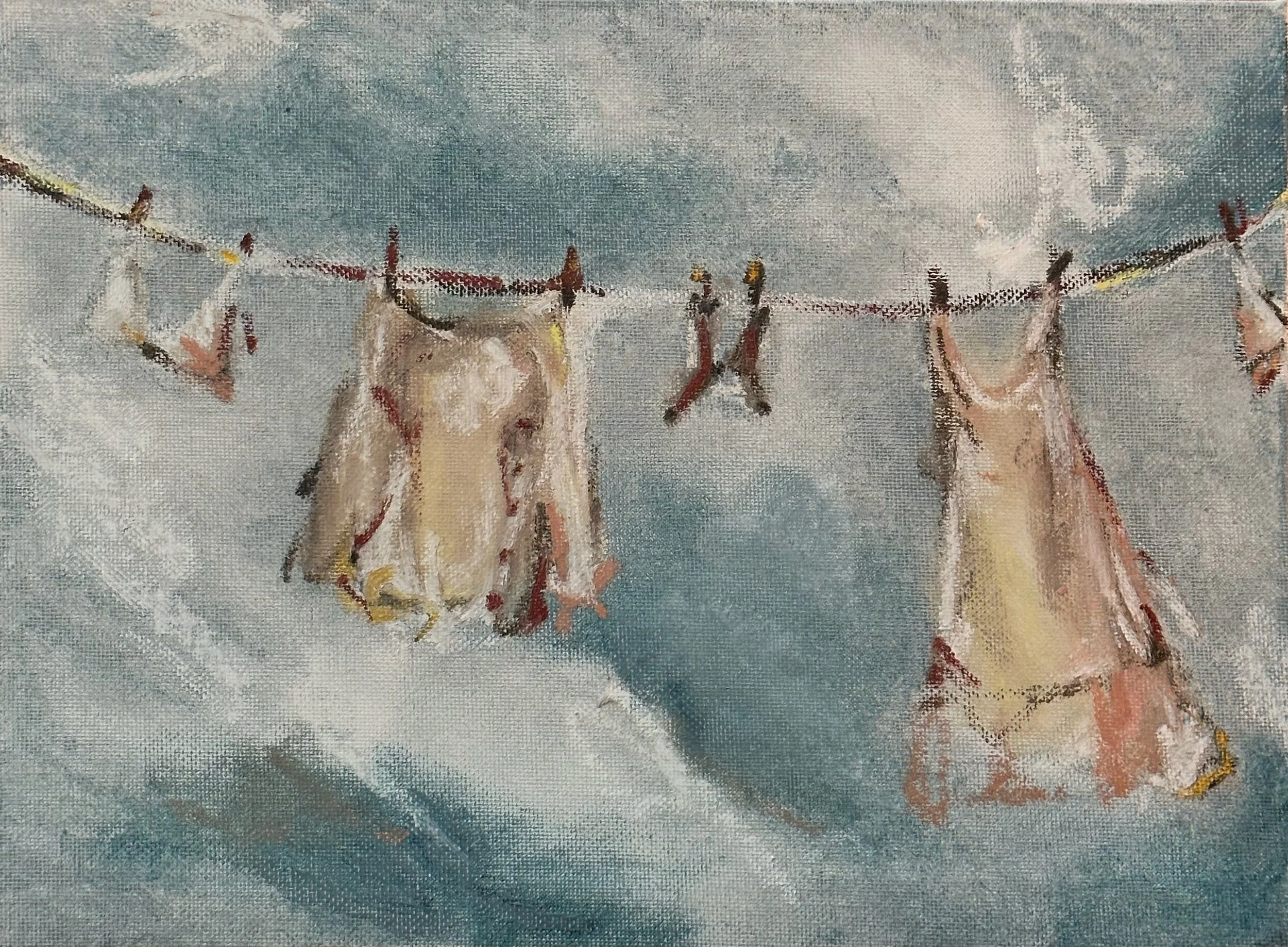 Allie Beckwith painting, out on the line oil pastel.jpeg.jpeg