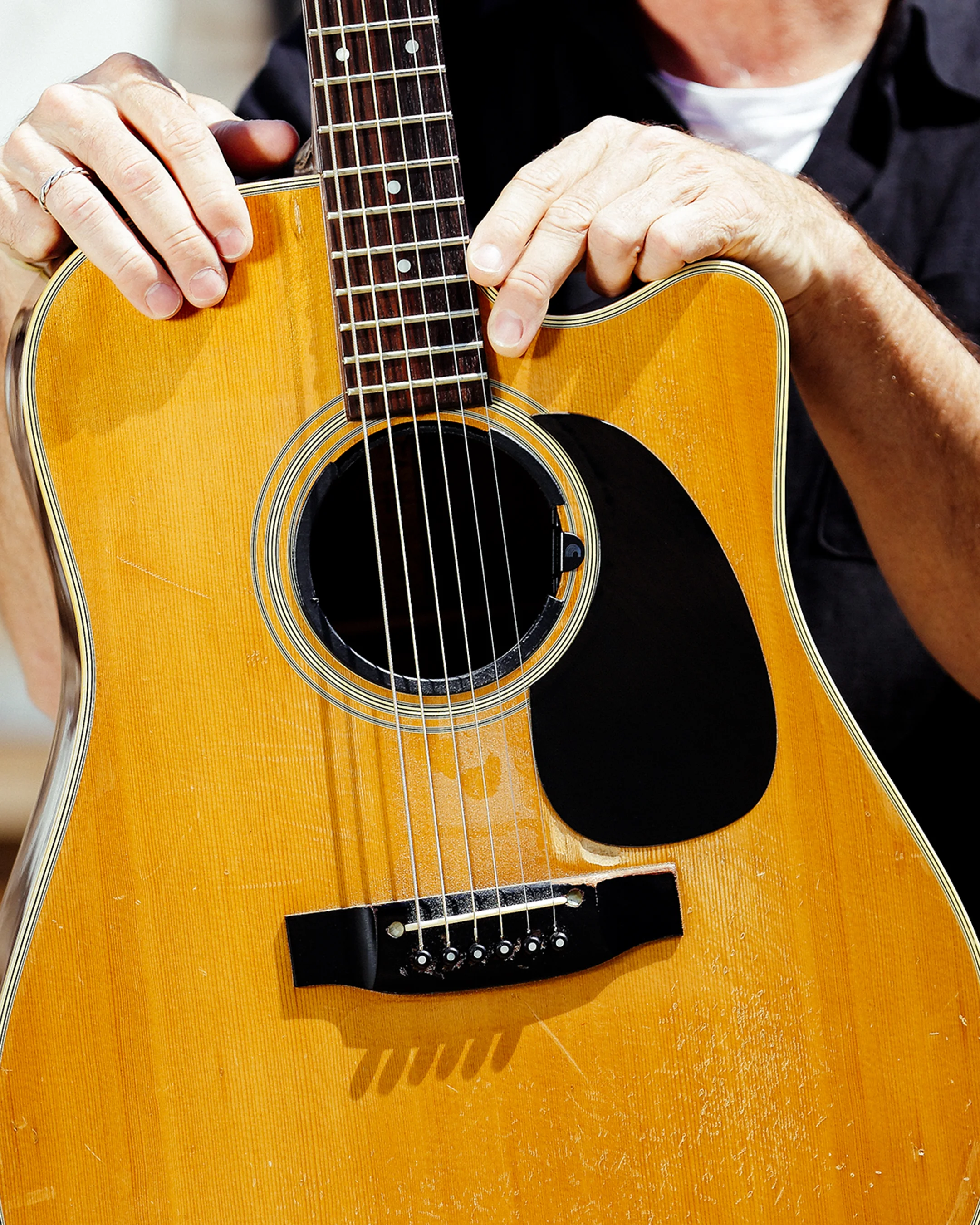 A 1985 Takamine EF360E. “It’s not a collectible and I don’t have a terribly emotional attachment to it. But I won’t trade it in. I’ve never cleaned it, never shined it. That’s not what it’s about for me. It’s like that good pair of worn jeans that you won’t get rid of. It just feels comfortable. It just feels like home. It’s got a lot of miles on it and it still drives like I need it to.” - Brian V. #ThisIsMyGuitar