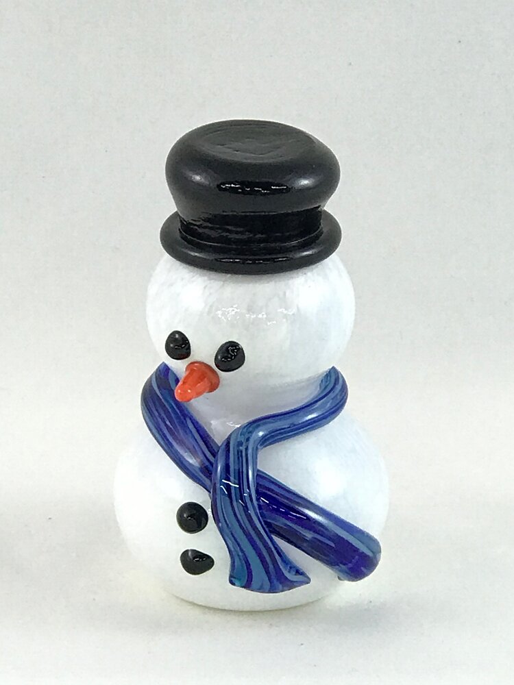 Blown Glass Snowmen Salt & Pepper Set