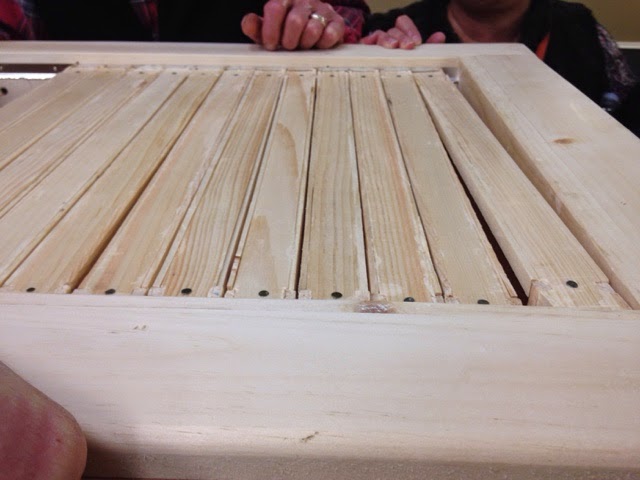 Liedlich modified some standard Lang frames to sit side by side and make a "ceiling" for the bees.