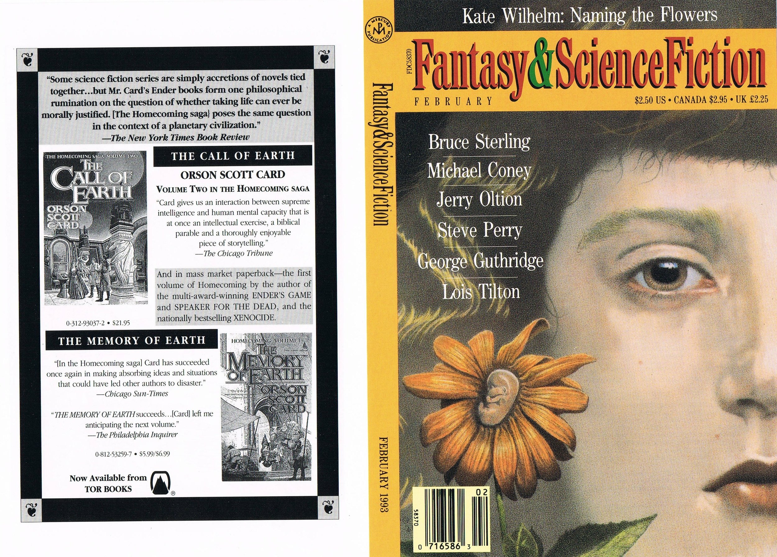 NAMING THE FLOWERS -- Fantasy & Science Fiction Magazine cover -- 1993.jpg