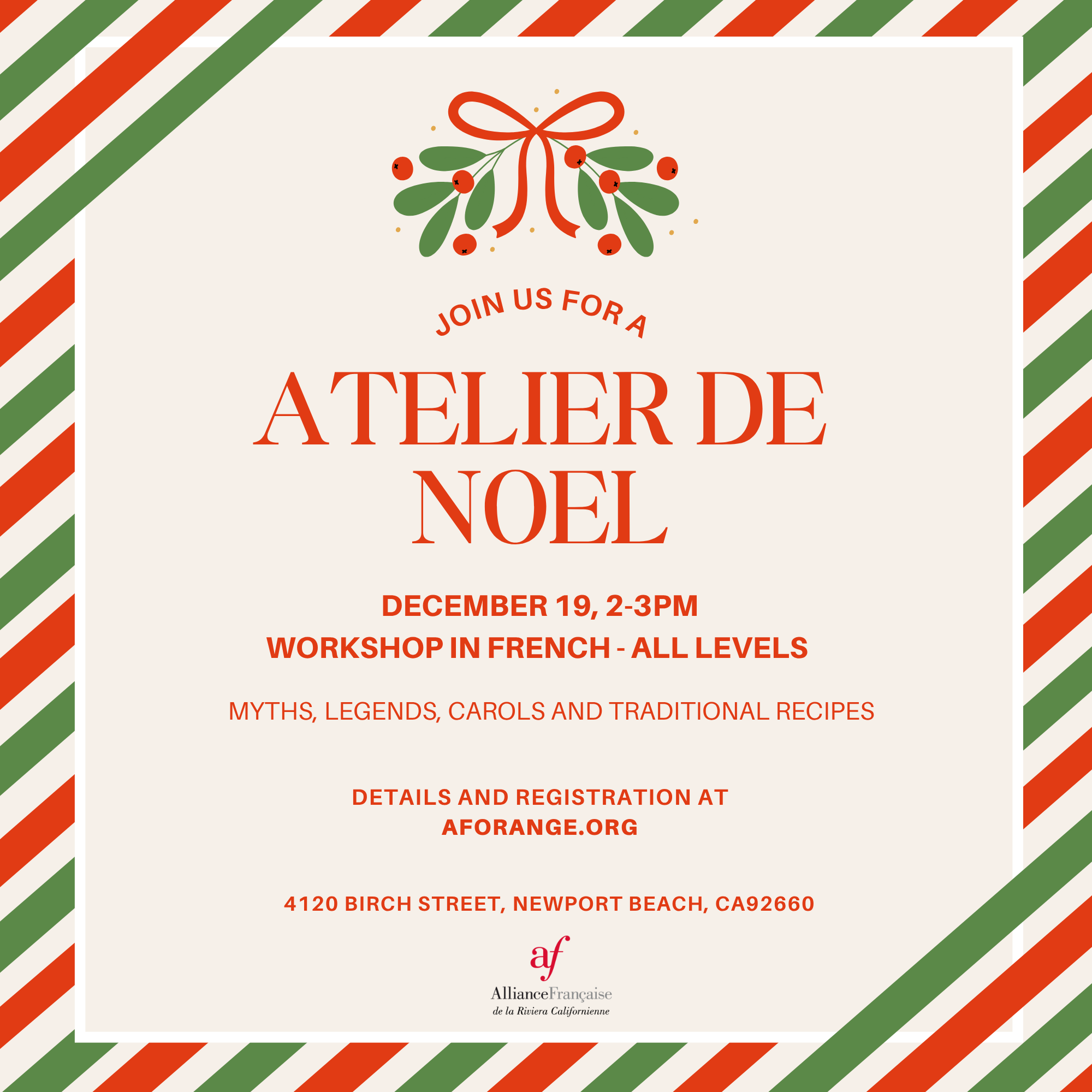 L'atelier de Noël - All Levels / In-Person Group Conversation - Interm./Advanced  