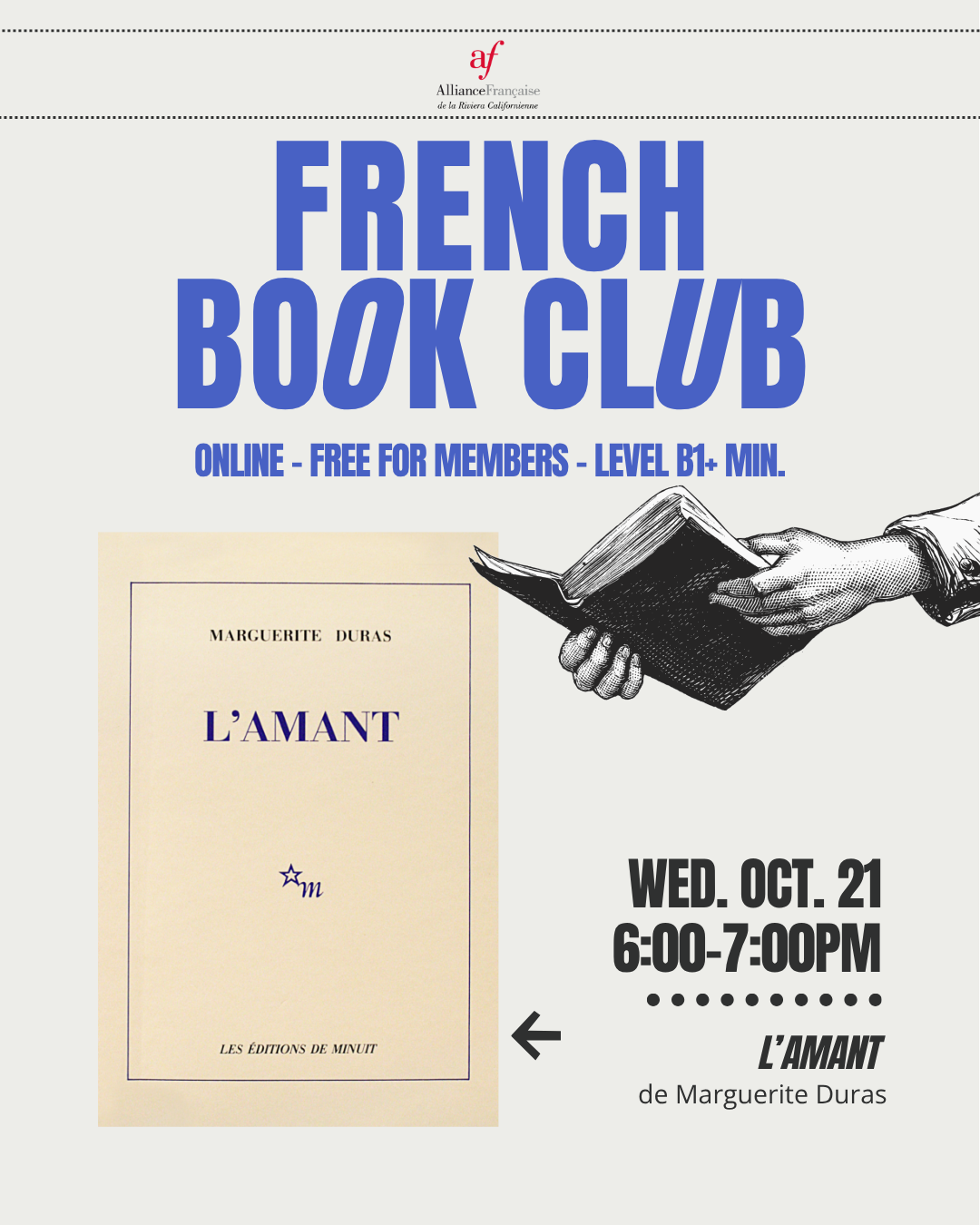Book Club - L'Amant, de Marguerite Duras