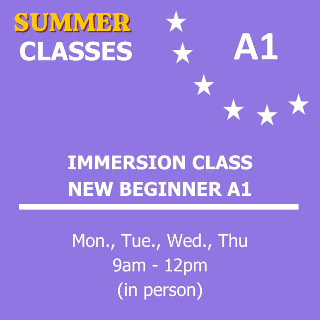 IMMERSION PROGRAM A1 - 2 WEEKS - 9:30AM (SUMMER)