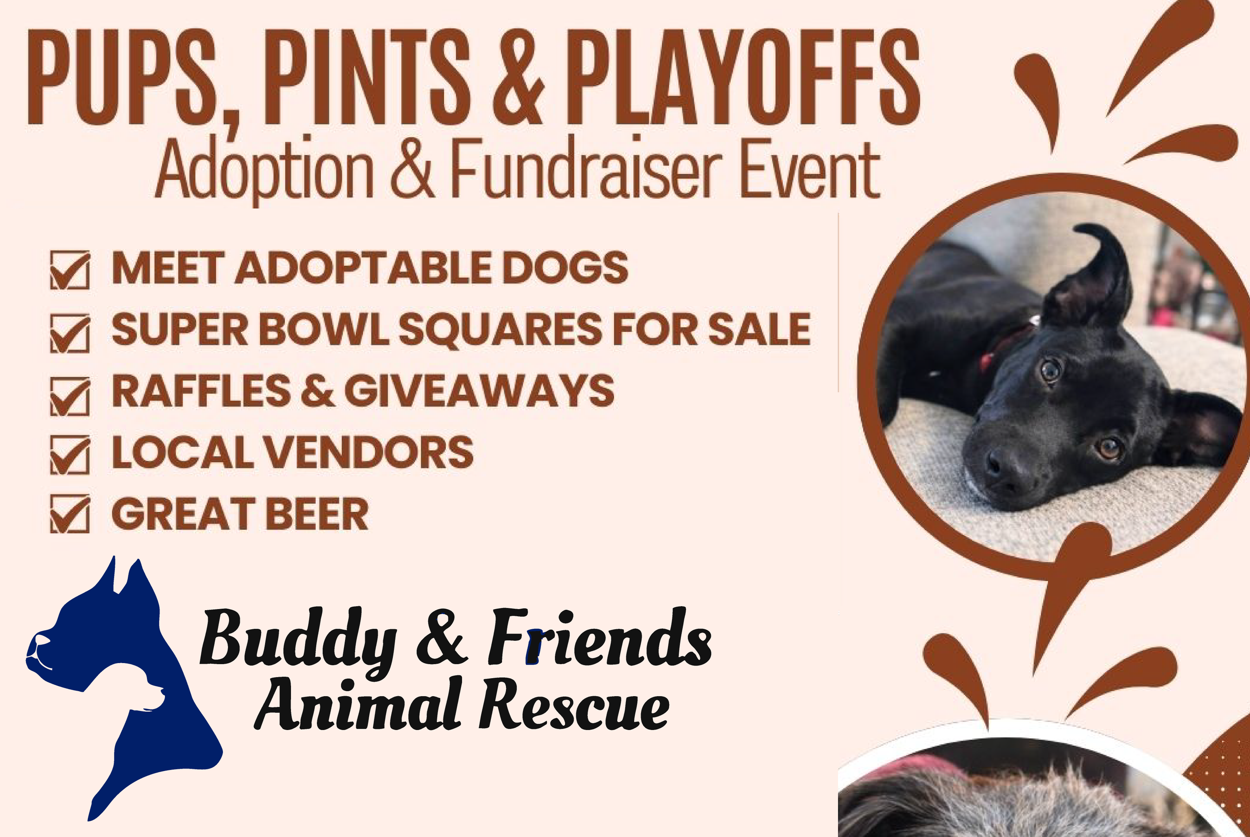 Buddy &amp; Friends Pups Pints &amp; Playoffs Adoption &amp; Fundraiser