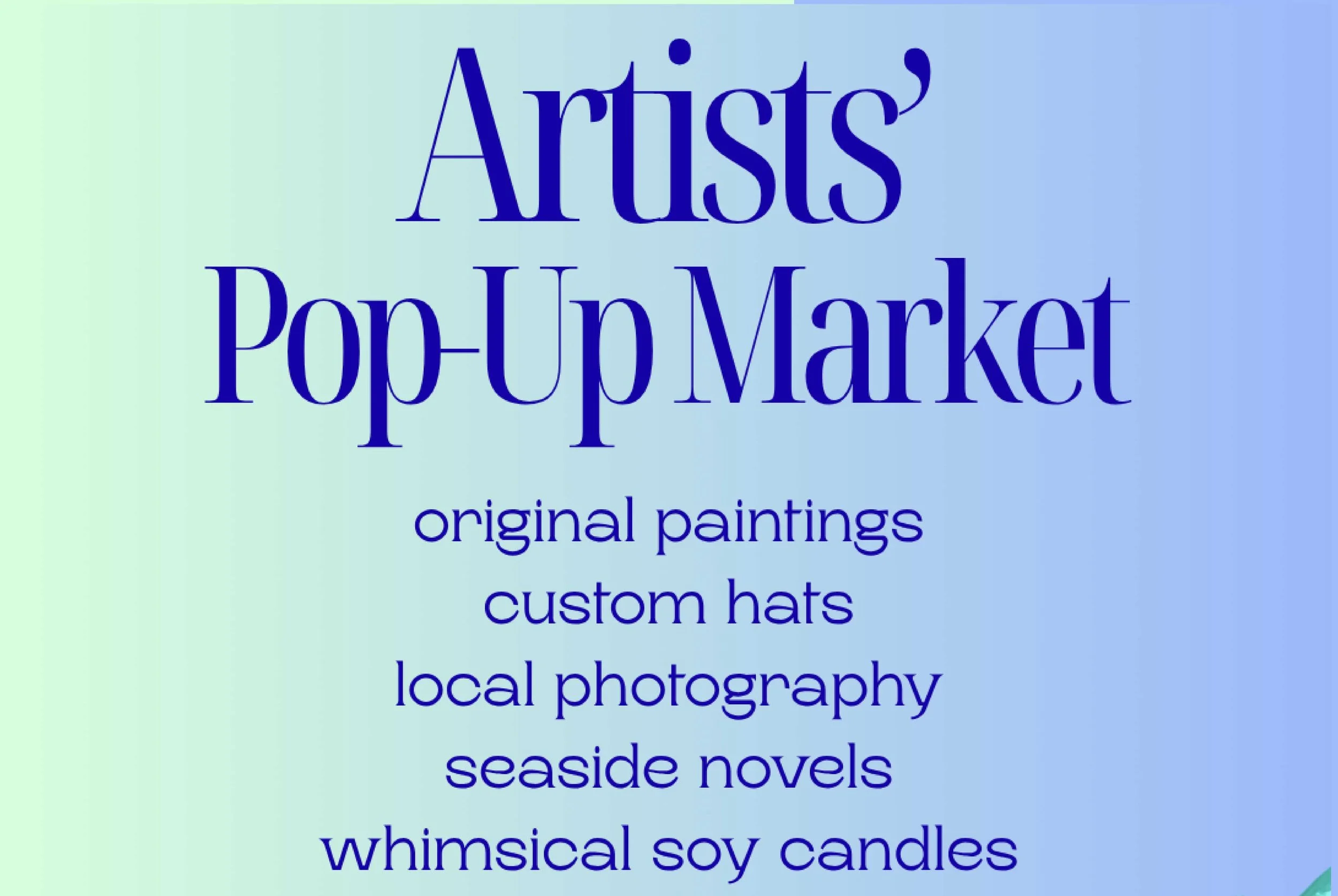 Artists' Pop–Up Market