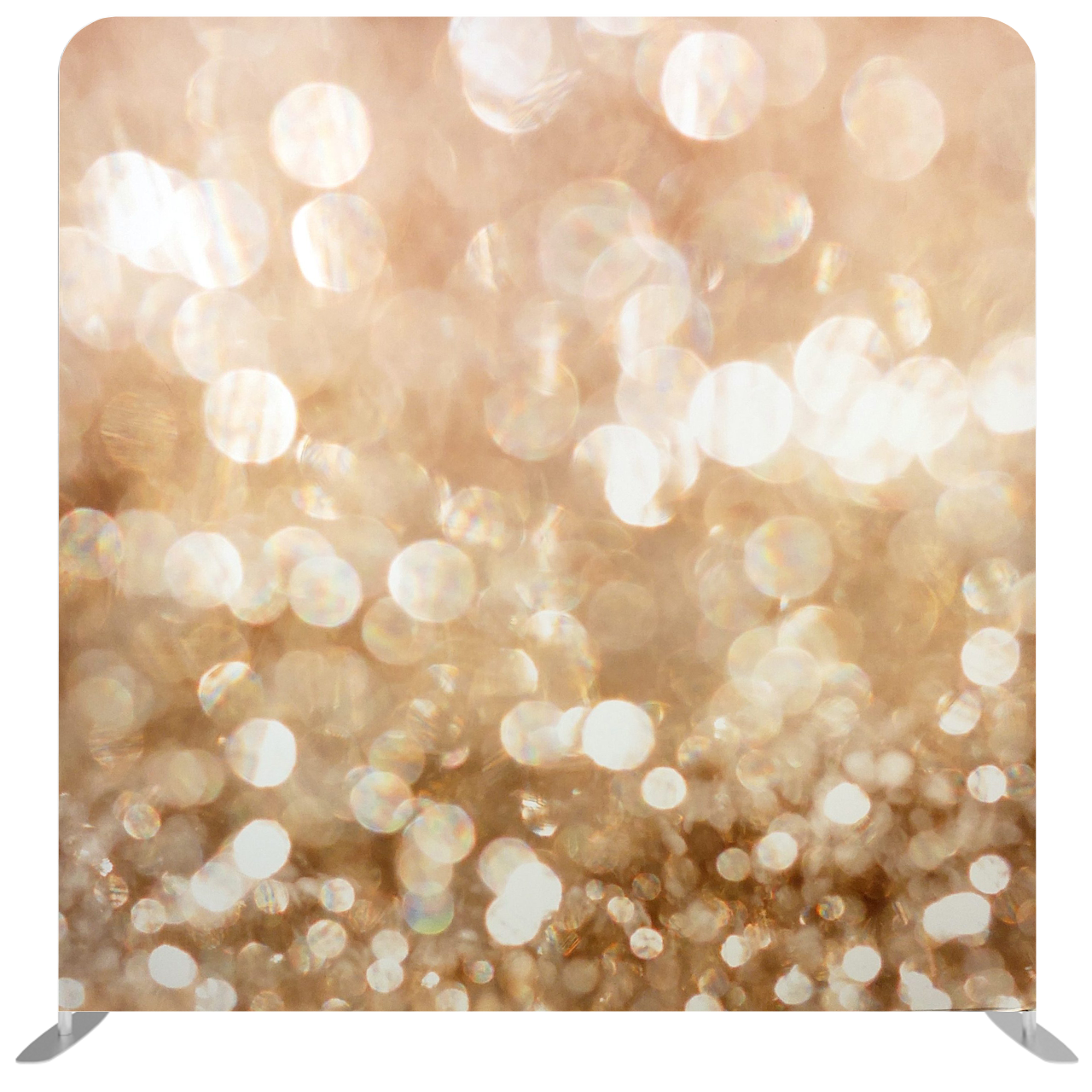 Close-up of shimmering gold glitter with bright reflective sparkles.