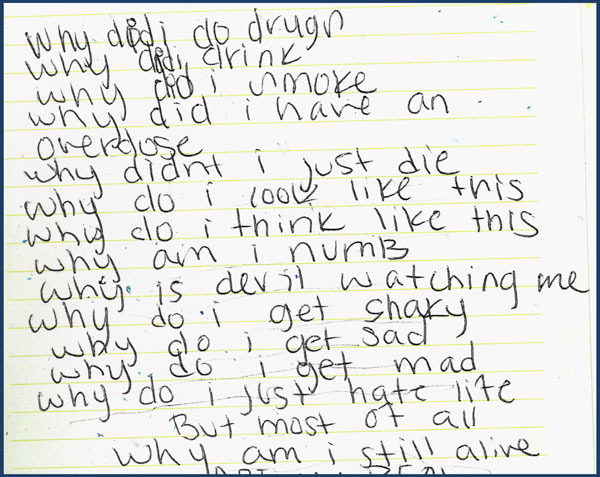 A page from M's journal.