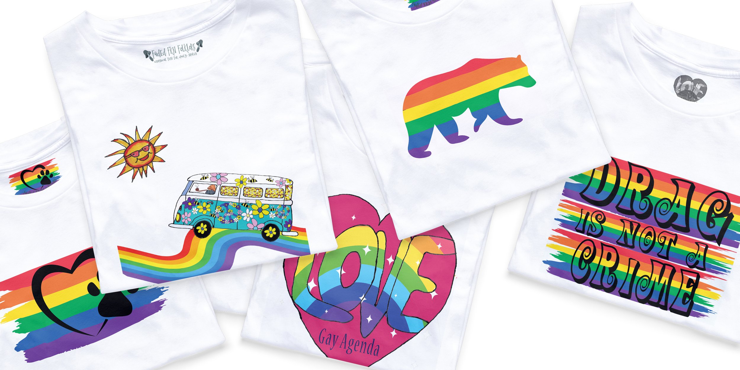 6-Month Pride T-shirt subscription from The Bold & Proud T-Shirt Club by Faded Fkn Folklore
