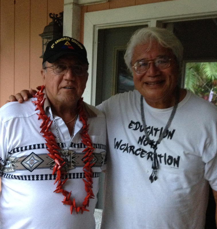 Dr. Tusi Avegalio and Chief Albert, Hawaii, hosting the Peace Ship.