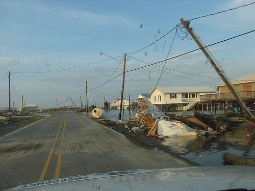 Storm damage in Grand Isle in 2008