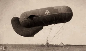 Tethered balloons such as this one were heavily defended by German ground forces and anti-aircraft weapons. Shooting one down was no easy task.