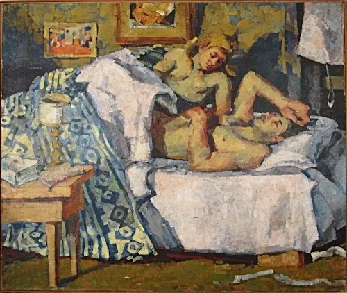 Two in a Room, 1967, oil on canvas, 42x48 inches