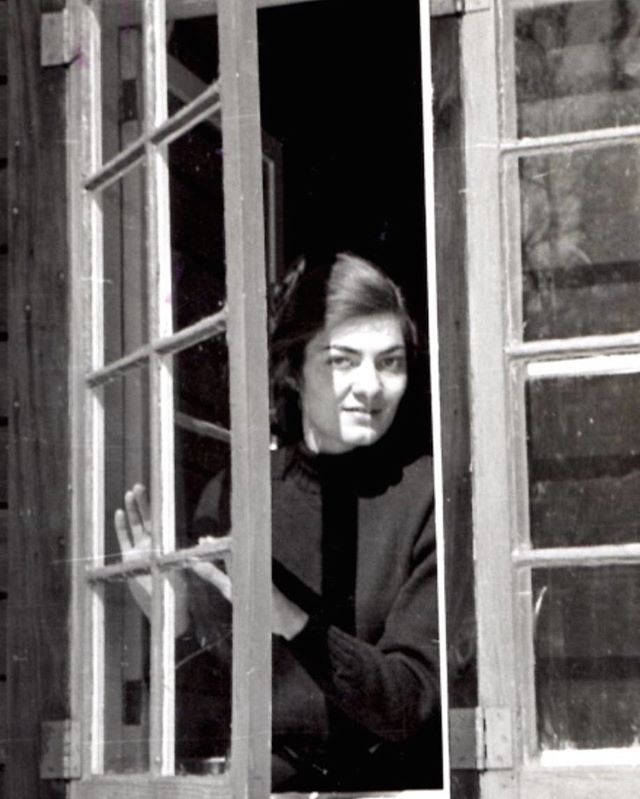Rosemarie Beck at the window. Photograph by Robert Phelps. Woodstock, NY, winter 1948. #rosemariebeck #woodstock #photography #robertphelps