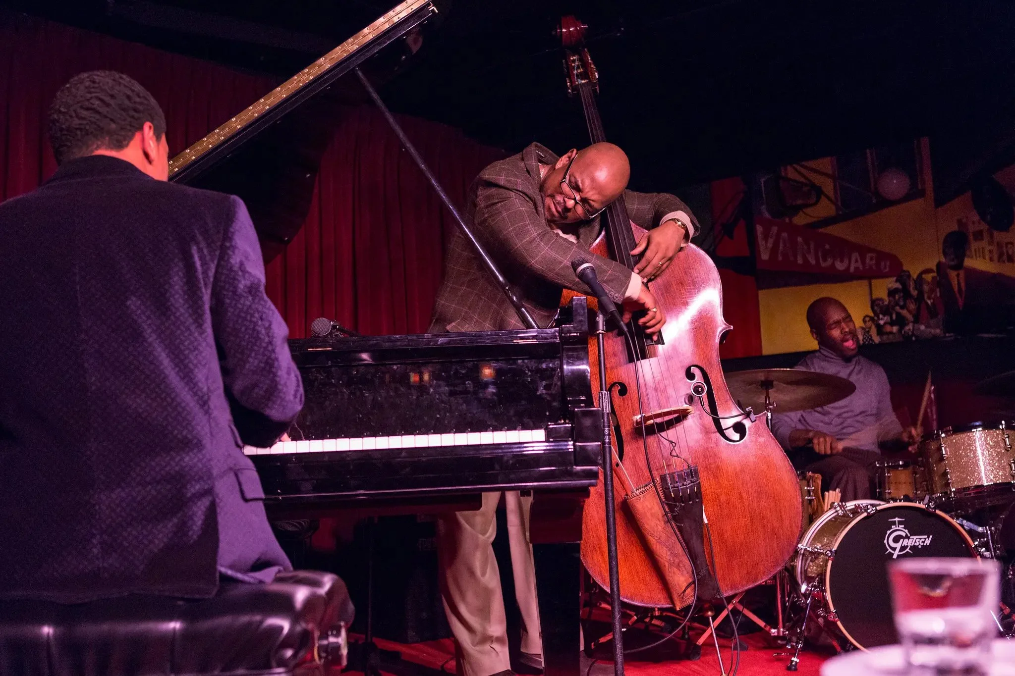 Christian McBride Trio, with Mr. McBride on bass, Christian Sands on piano and Ulysses Owens Jr. on drums, during a set on Wednesday at the Village Vanguard.Credit: Richard Termine for The New York Times