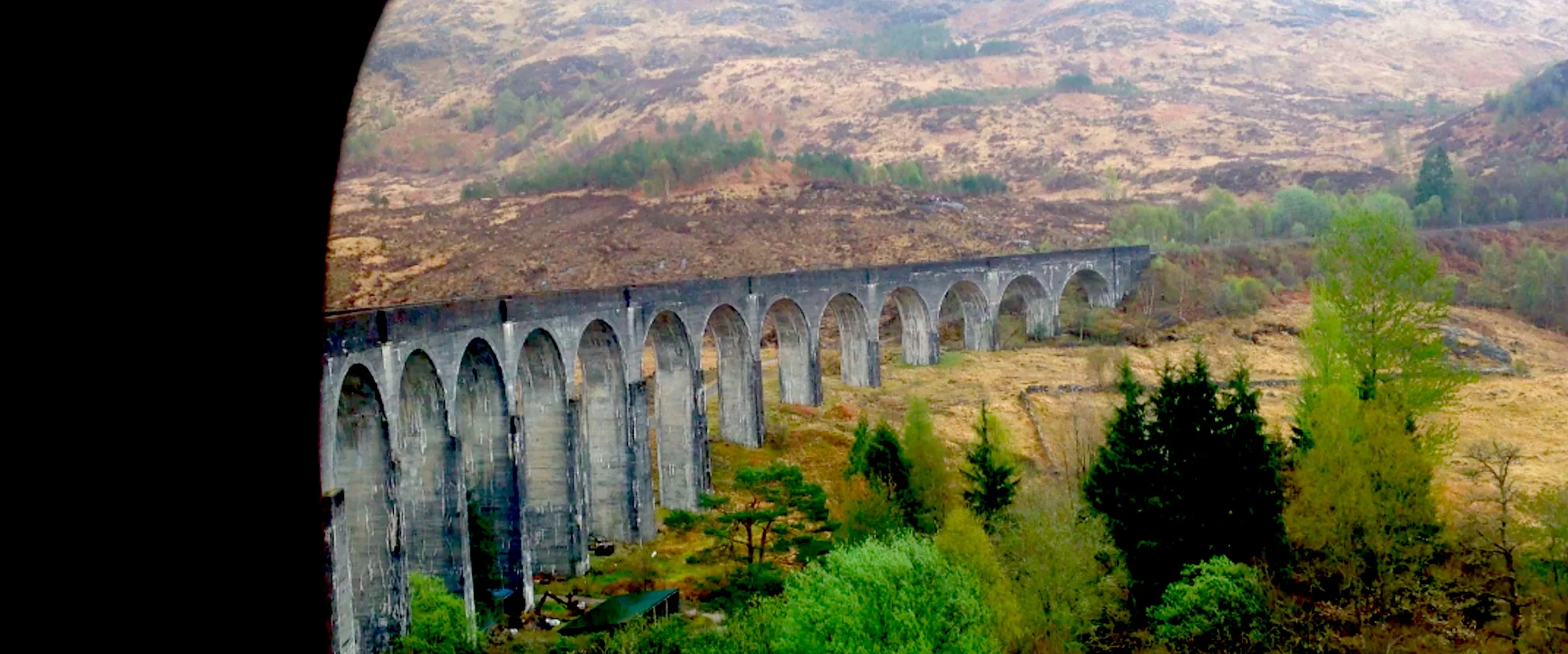 Glenfinnan viaduct taken from the Jacobite Express carriage window