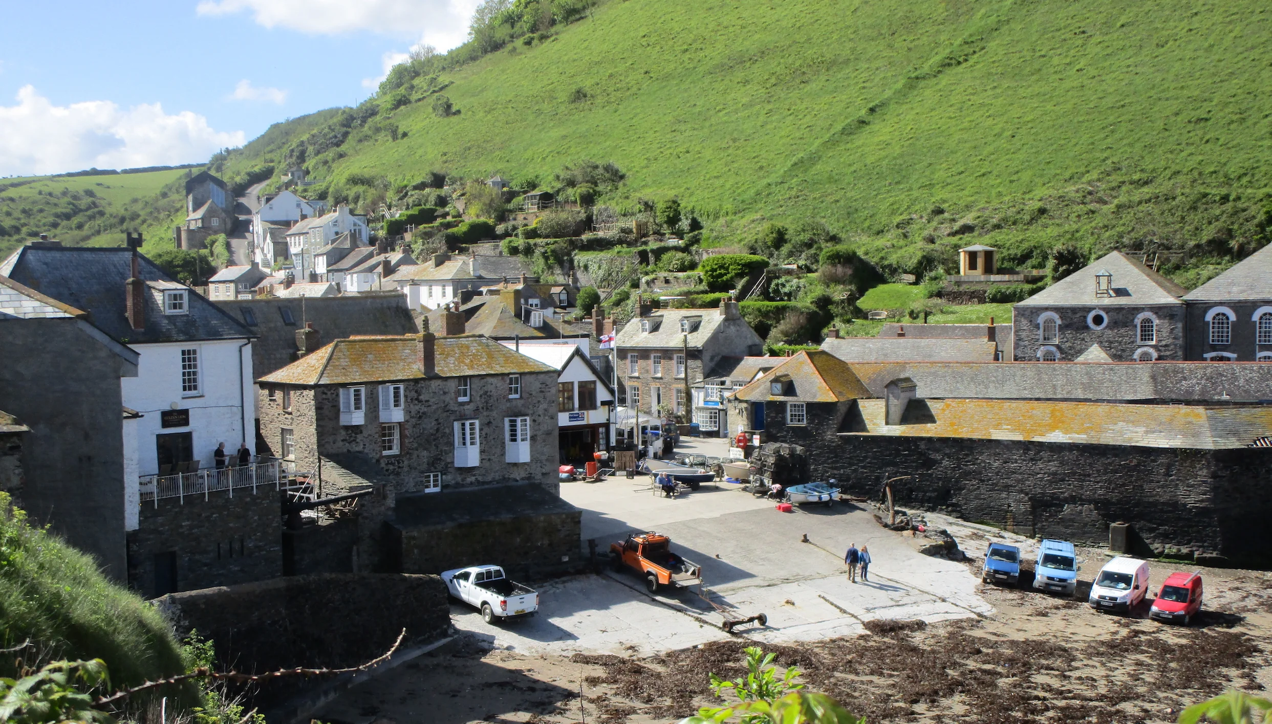 The iconic harbour setting of Doc Martin in Port Isaac, Cornwall.