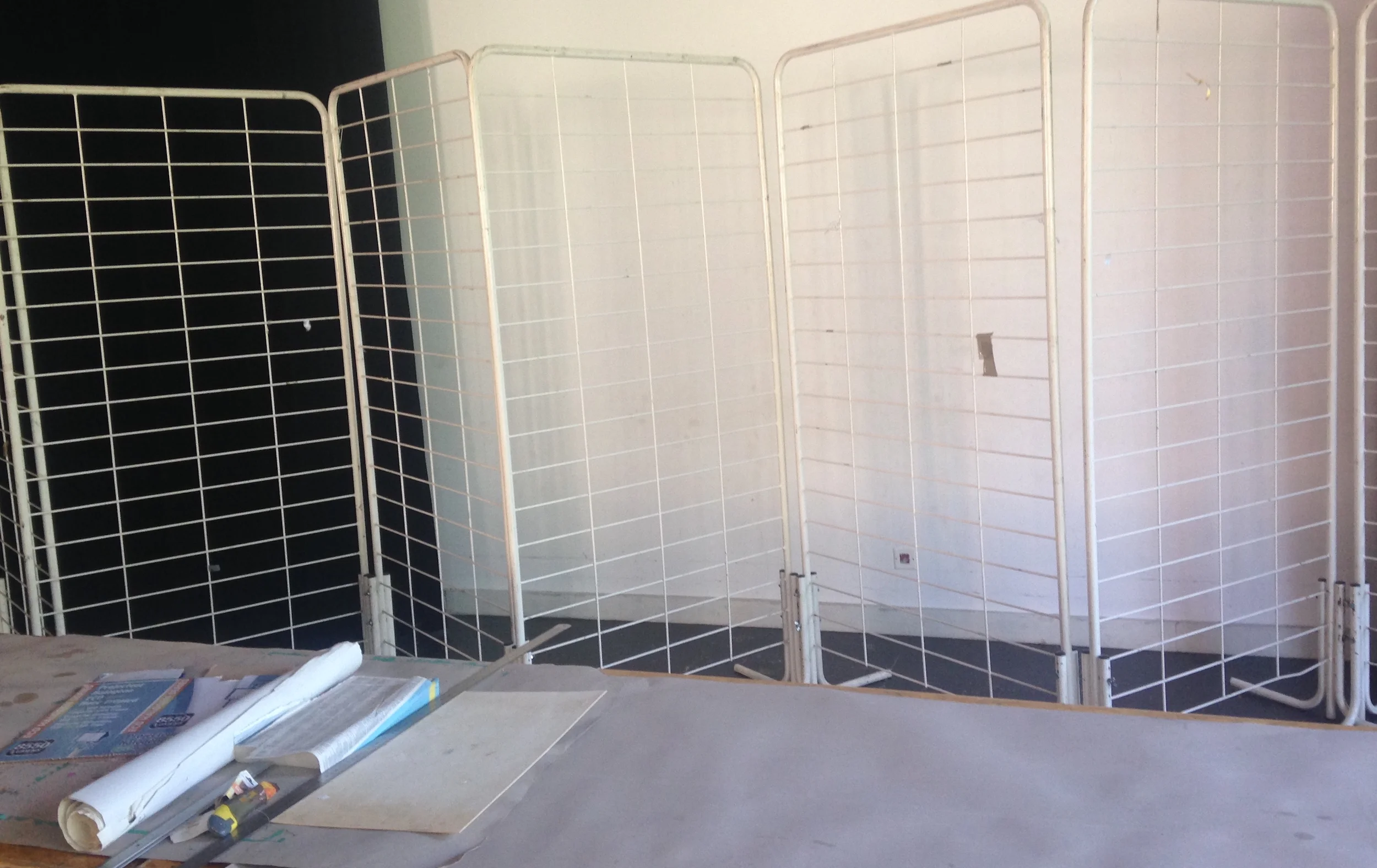 Starting with a structure. Wire grids assembled as concertina folds.