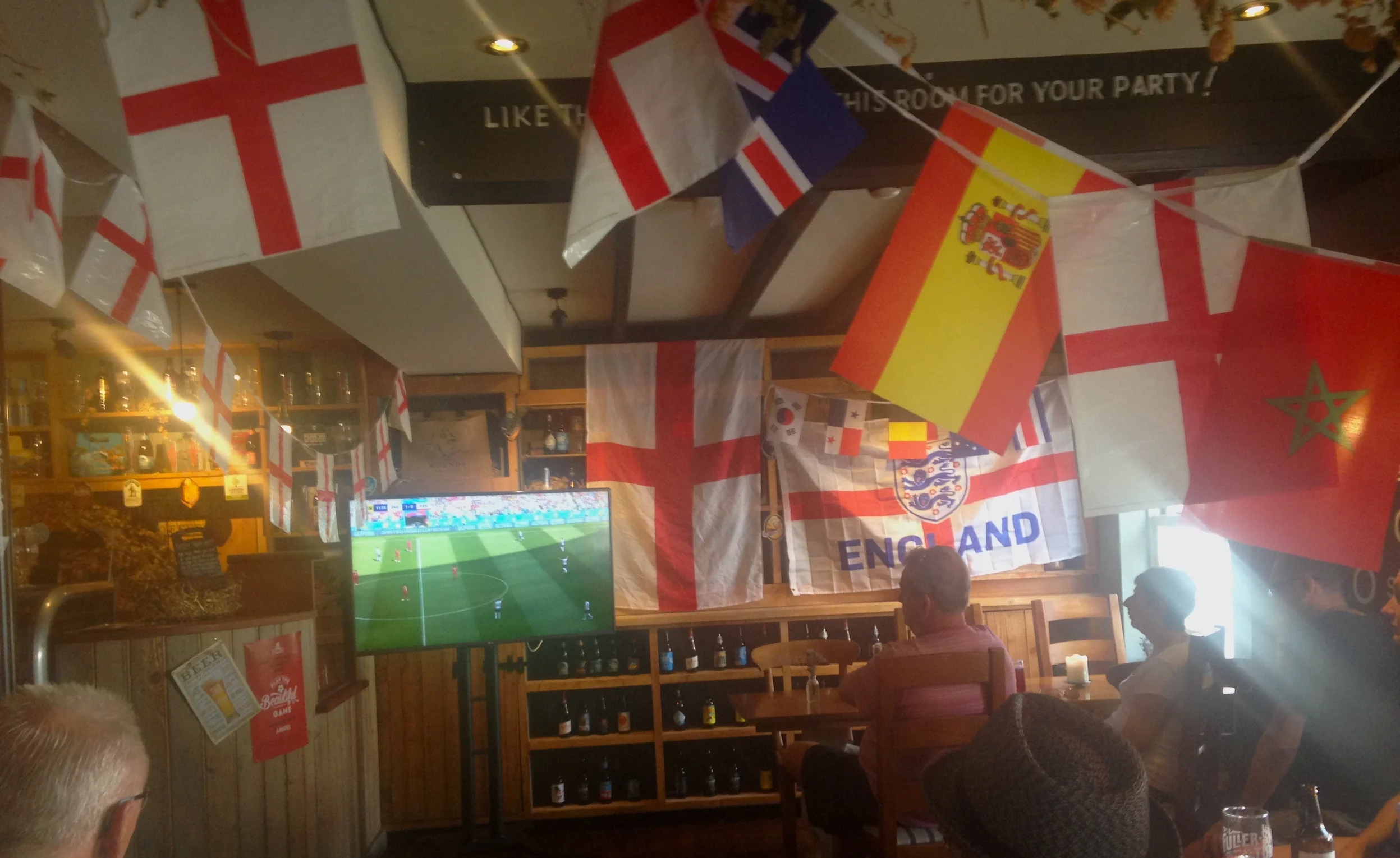 Watching the England Vs Panama game in a New Forest pub, England.