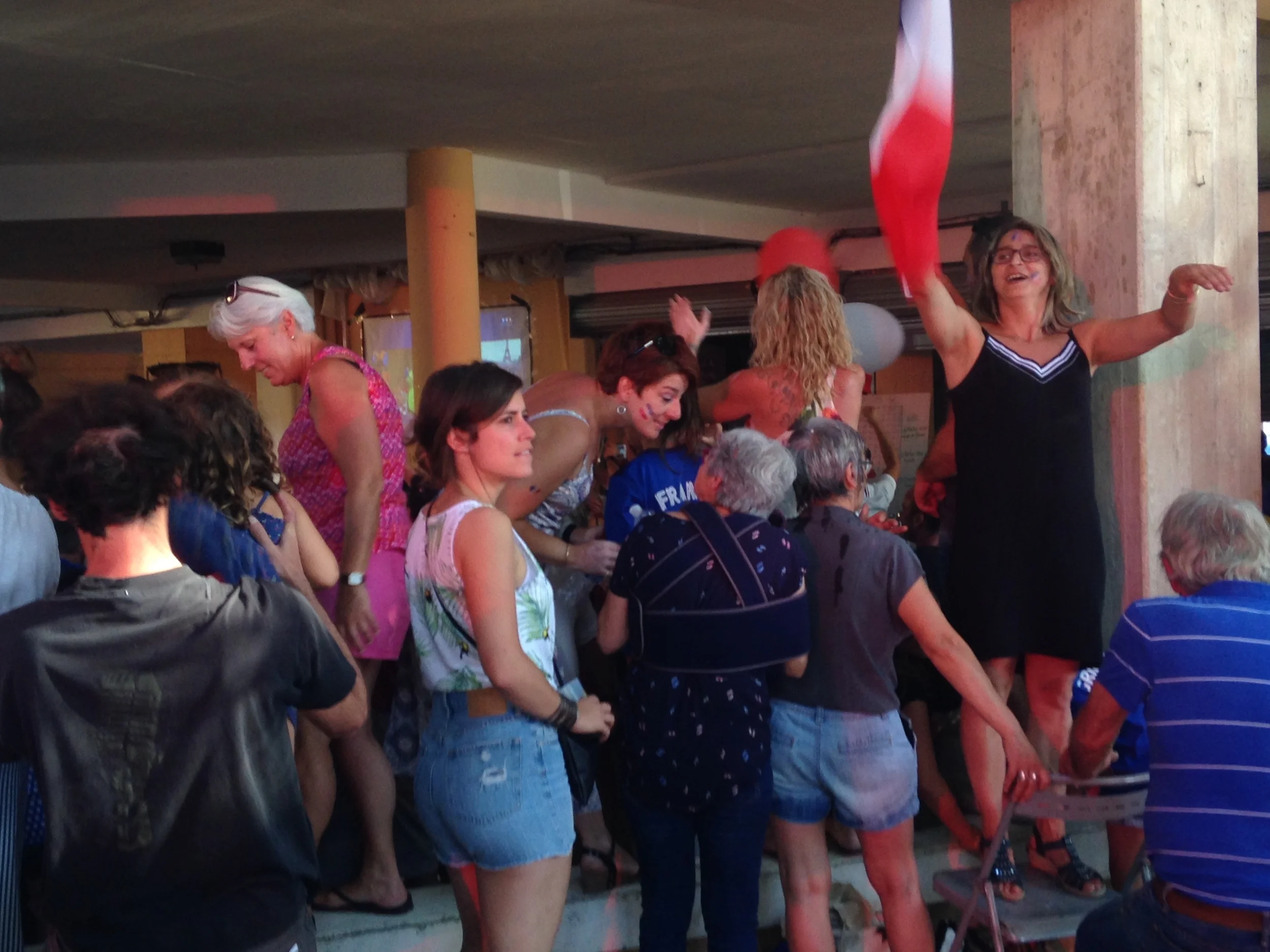 France vs Croatia in the Grand Final. Lasalle's townsfolk came out to watch and cheer.