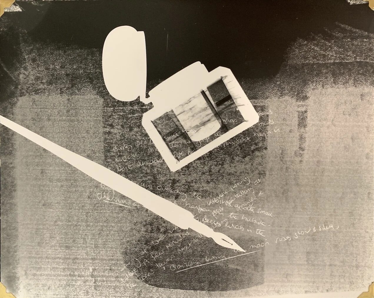 An early photogram I made in TAFE photography - I included my dad’s ink well as it was precious to me.