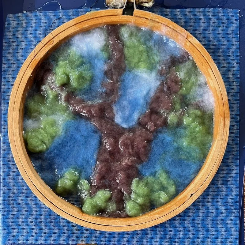 Wet paper pulp painting trial