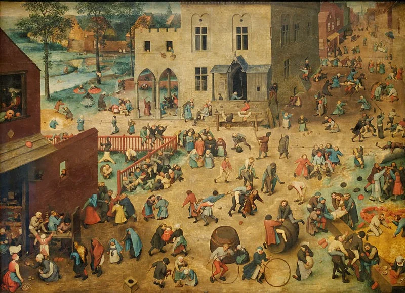 Pieter Brugel the Elder "Children's Games" (1560). Also known as "The Yard Duty's Nightmare".