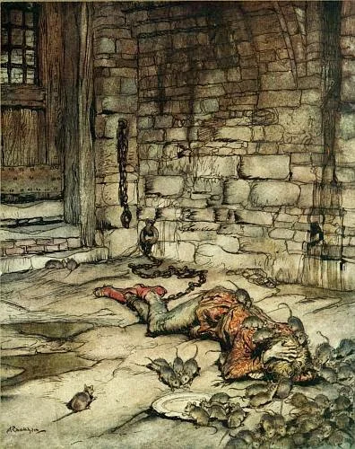 "Young Beckie" by Rackham. I'm sure the swarm of rats is only playing with that rascally rogue, Beckian...