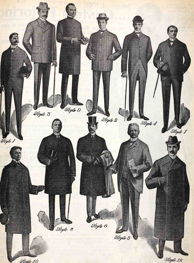 Men's fashion in England around 1900. Hats are in!