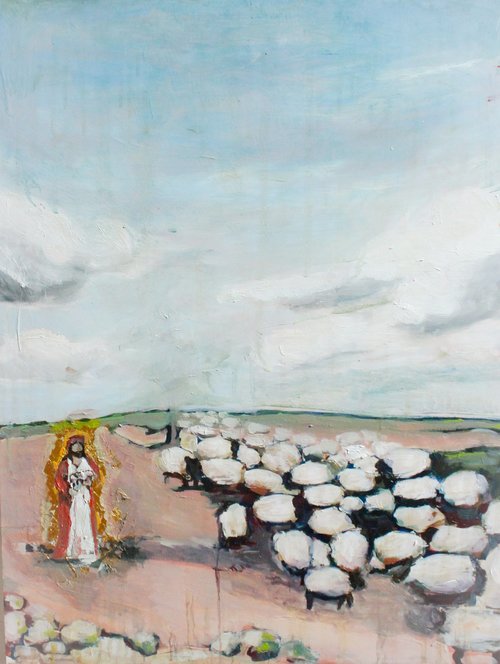 Not One Is Alone / Shepherded by Beth Allen. Her stirring art can be found here.