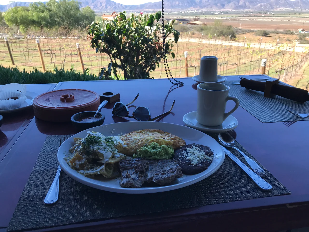 No matter the meal, it tastes even better vineyard side. breakfast at Hacienda Guadalupe.