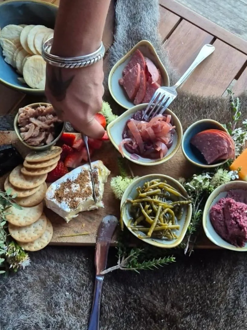 What sort of kipli (food) do we have on wukalina Walk? 

Well... there&rsquo;s yula (muttonbird) with pepperberry quince glaze, wallaby lasagne, oysters with a kanikung (pigface) mignonette, juniper berry relish, capsicum and sea parsley dip, crepes 