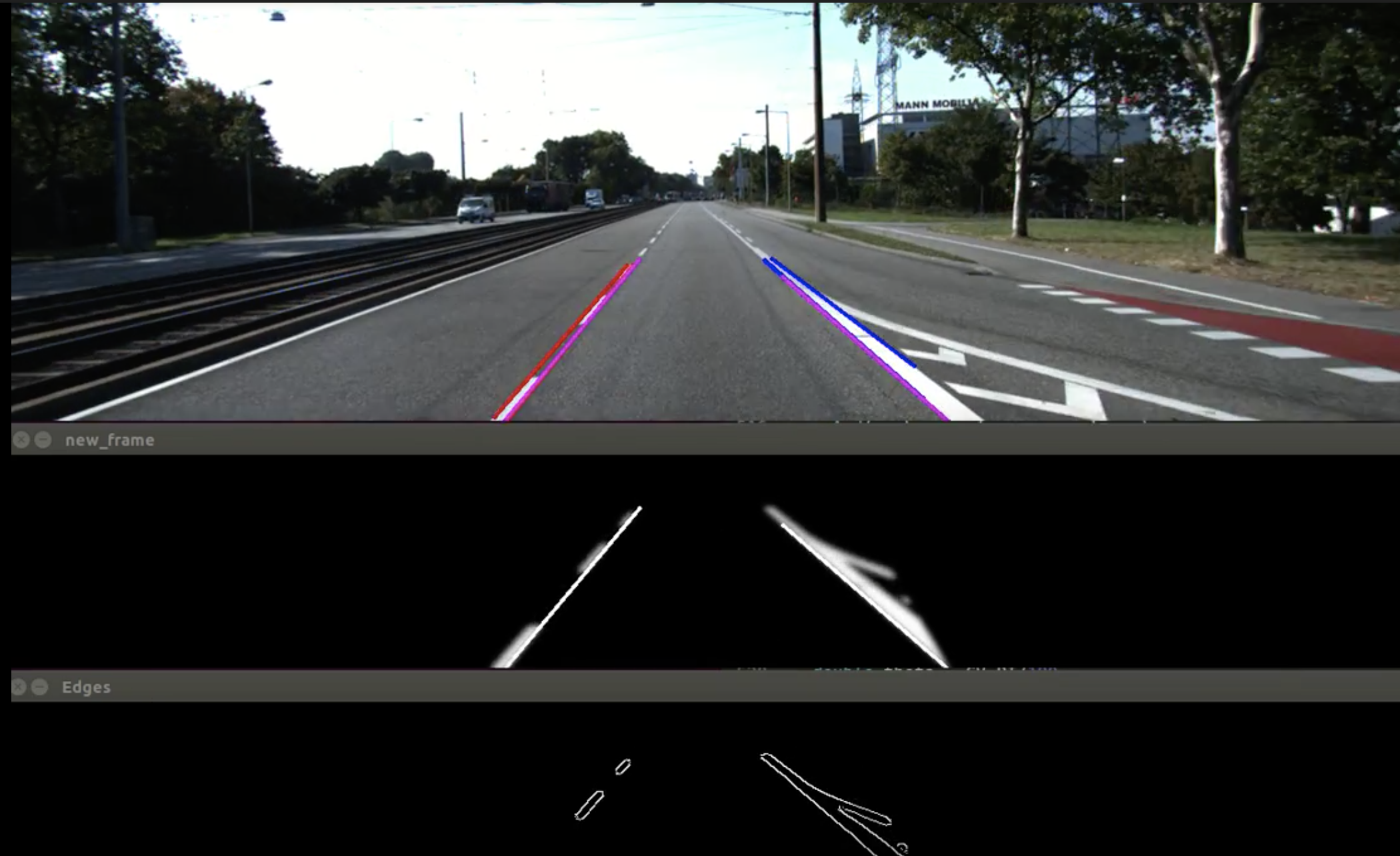  Processing of camera data for lane definition