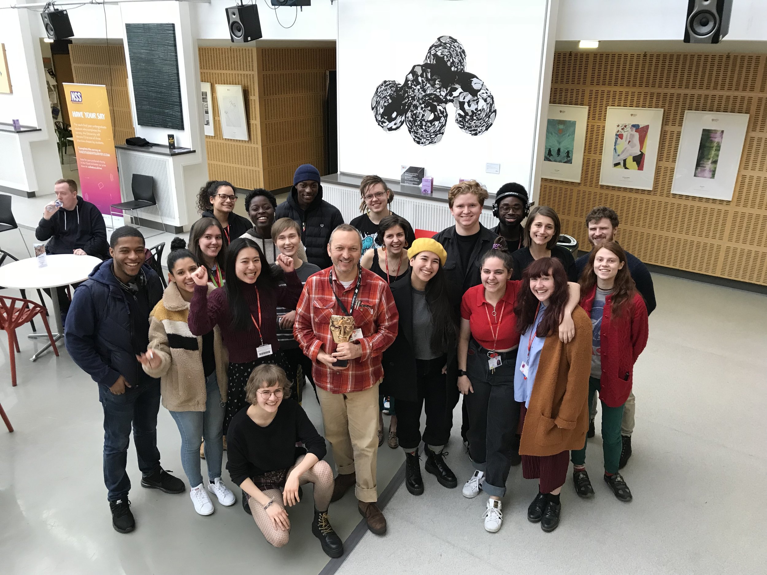 The BAFTA winner with MDX Animation Students