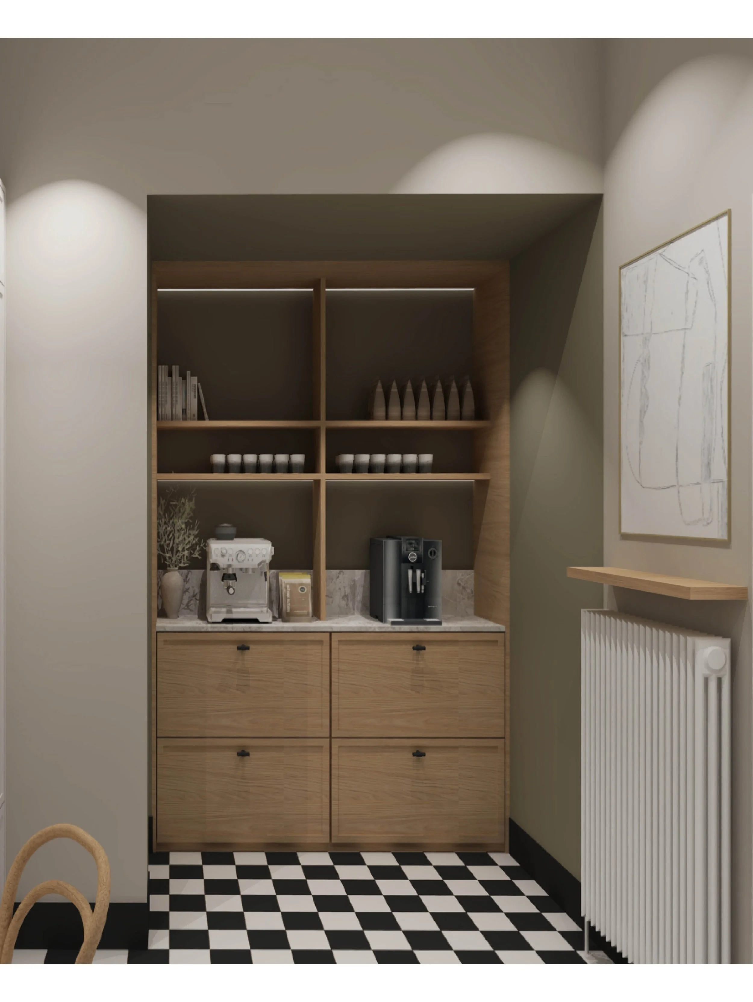 "vintage kitchen" with coffee corner
.
.
.
#jungdesign #studio #interiordesign #kitchendesign #vintage