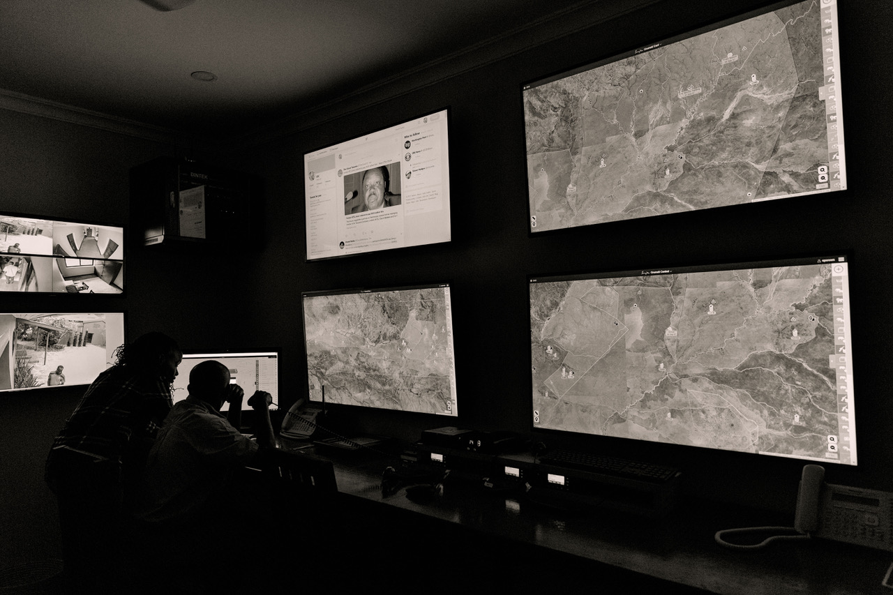  In the Joint Operations Centre, the entire Serengeti concession is meticulously monitored by the most advanced technologies designed for this task. Detection equipment such as GSM-enabled camera traps and night vision equipment feed information thro