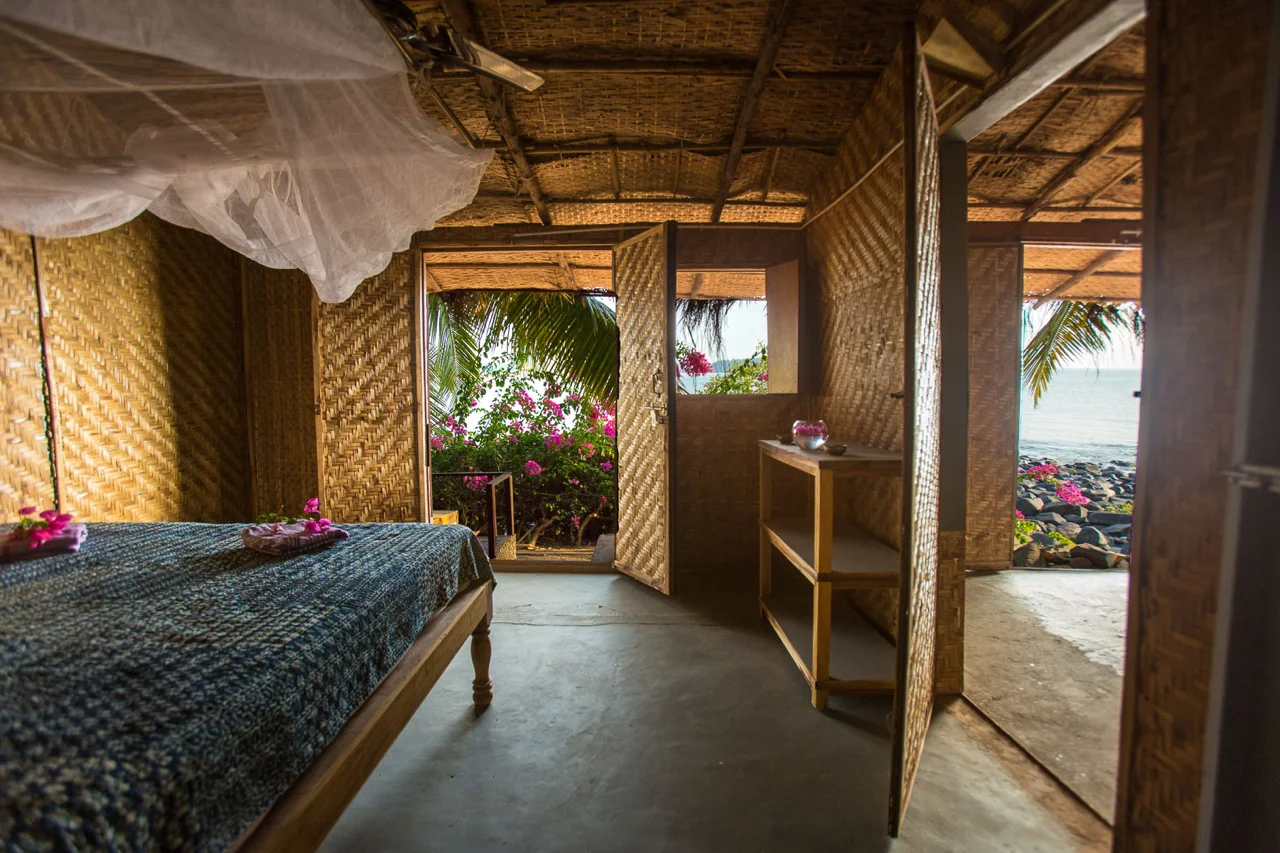 Yoga Explorers yoga holiday in South Goa - wooden cabin