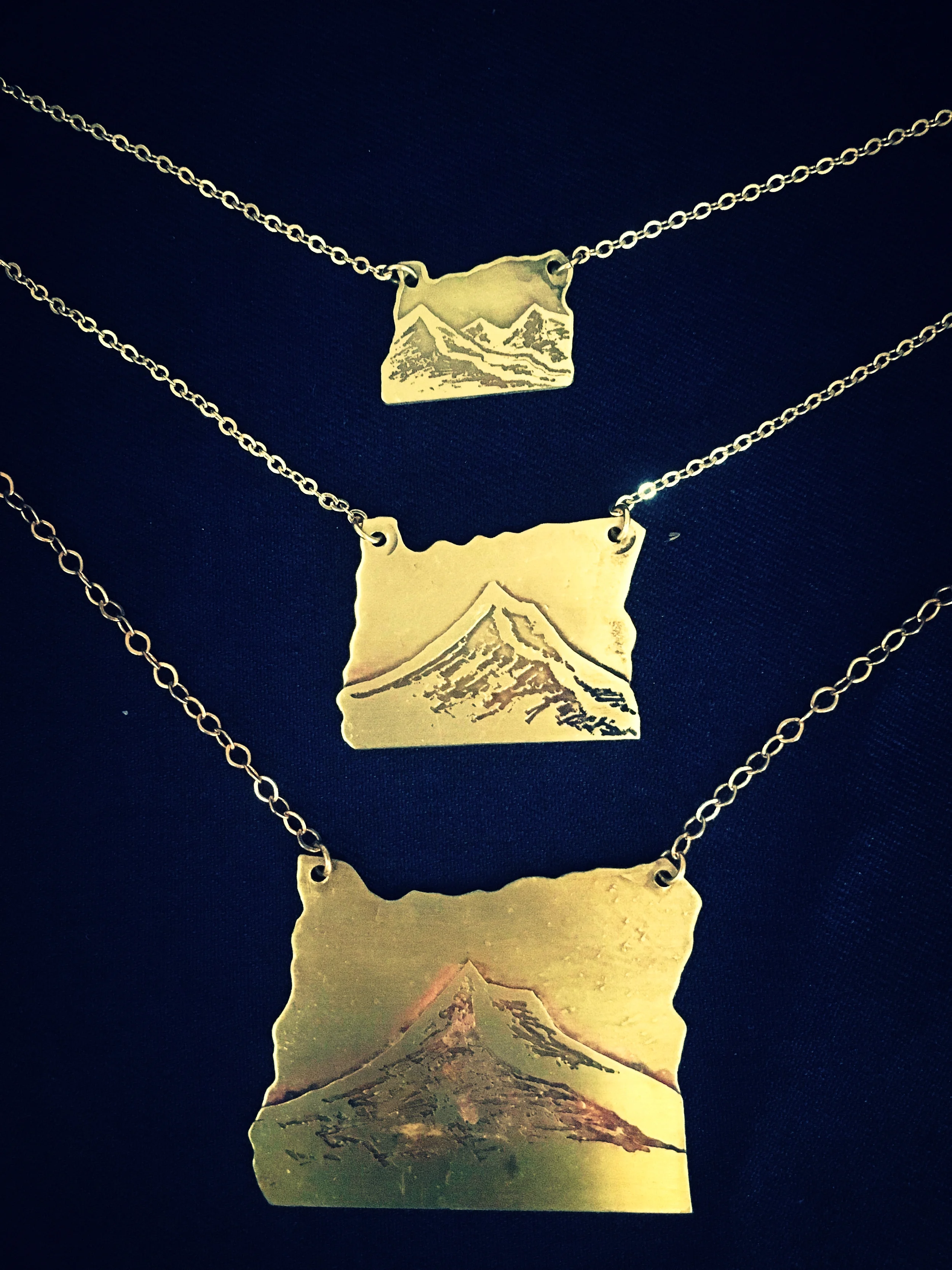 Handmade Handcut Oregon Cutout Necklaces