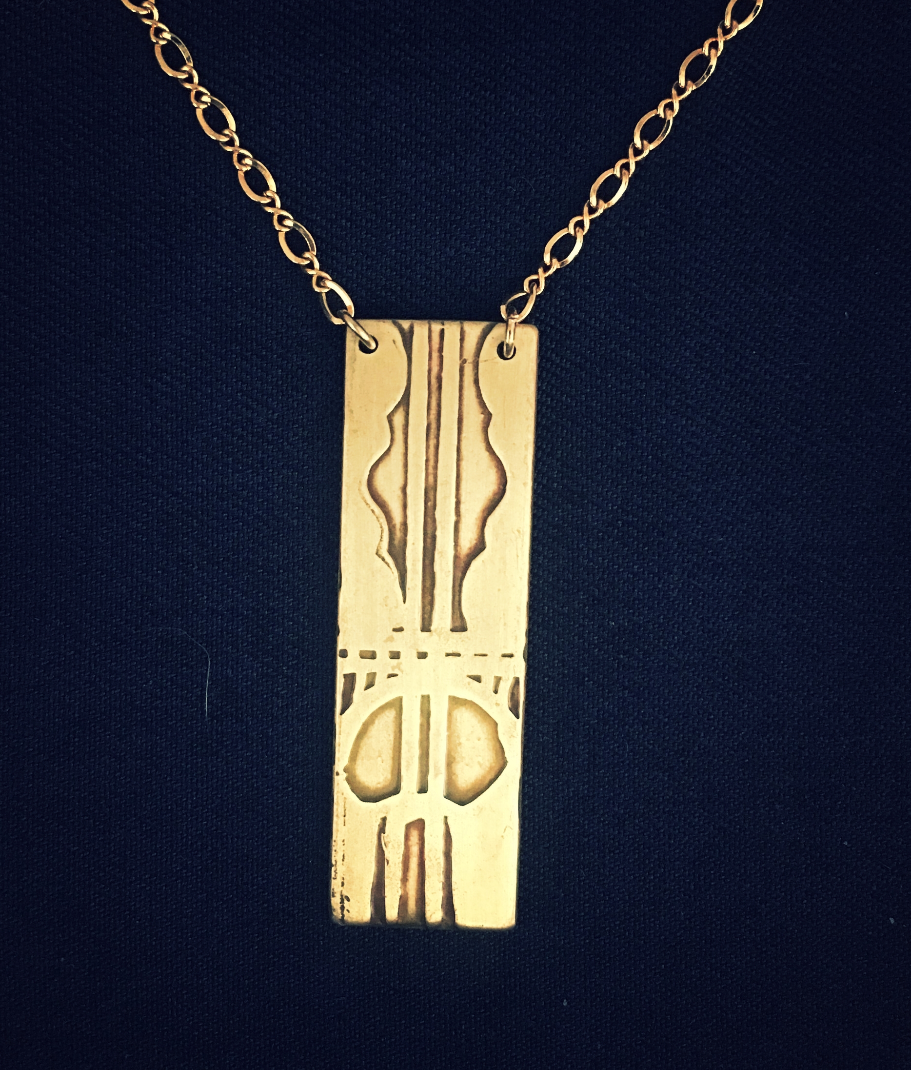 Handmade Acid Etched Multnomah Falls Necklace