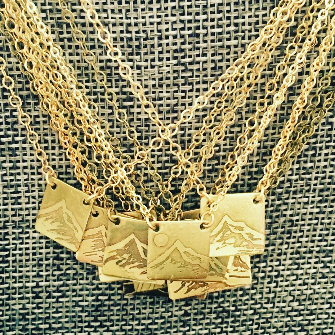 Mini Mount Hood Etched Necklaces