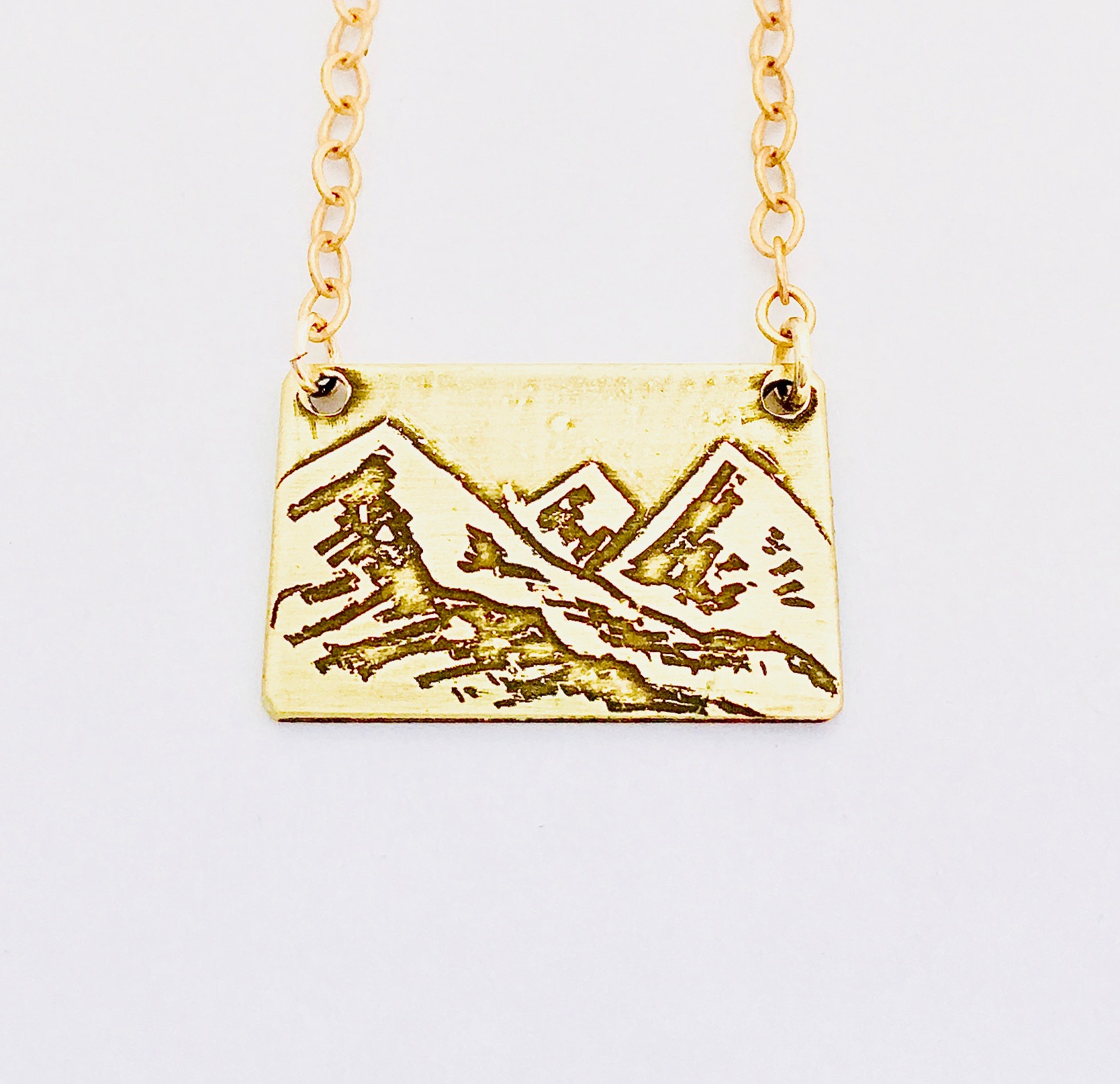 Handmade Etched Mini Three Sisters Necklace