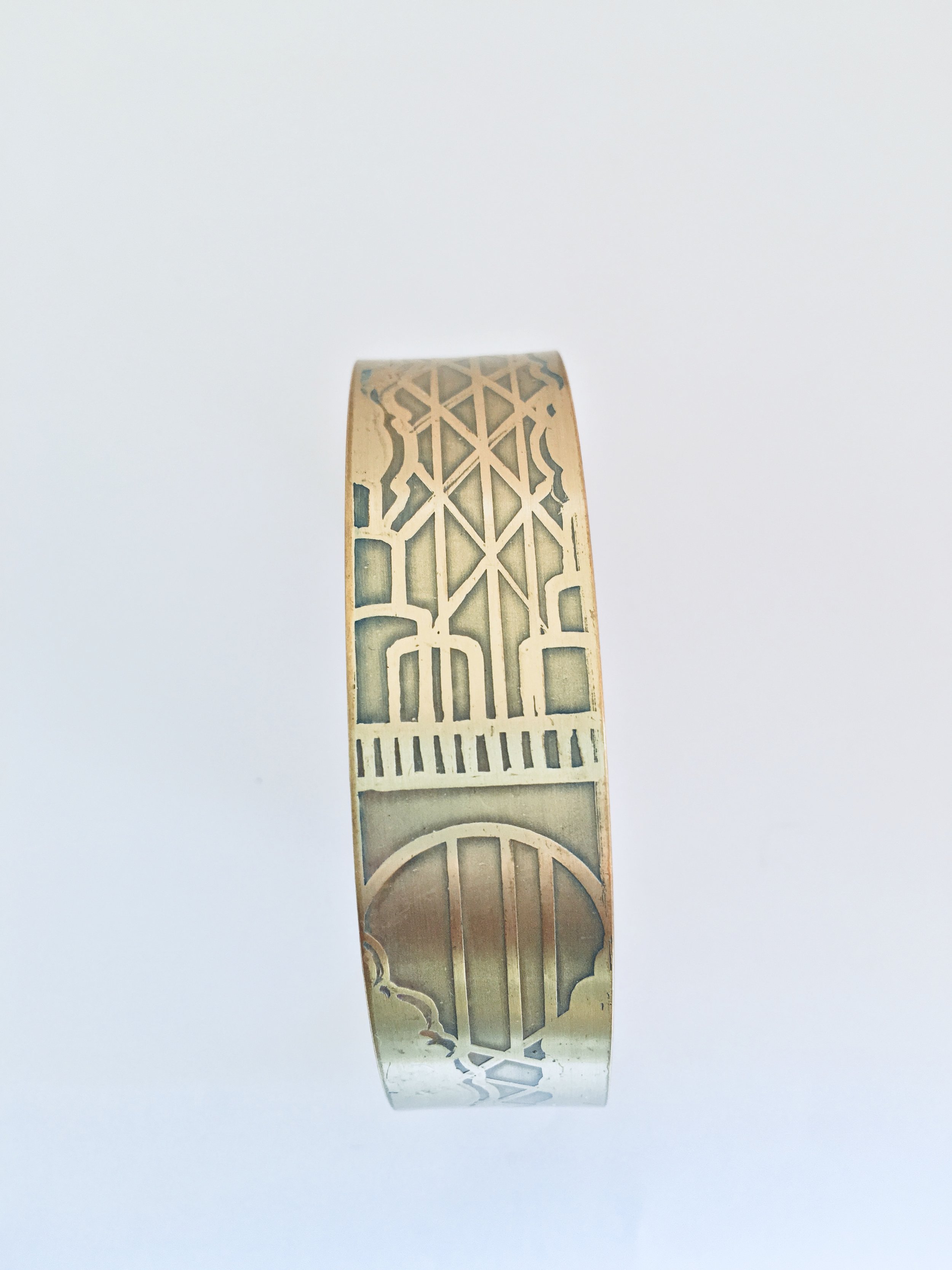 Handmade Etched Multnomah Falls Bracelet