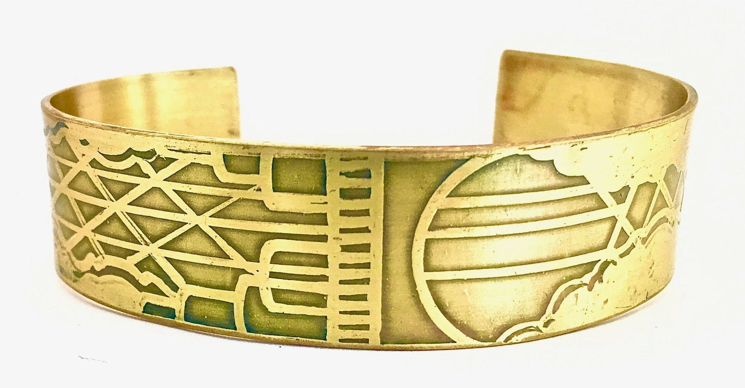 Handmade Etched Multnomah Falls Bracelet