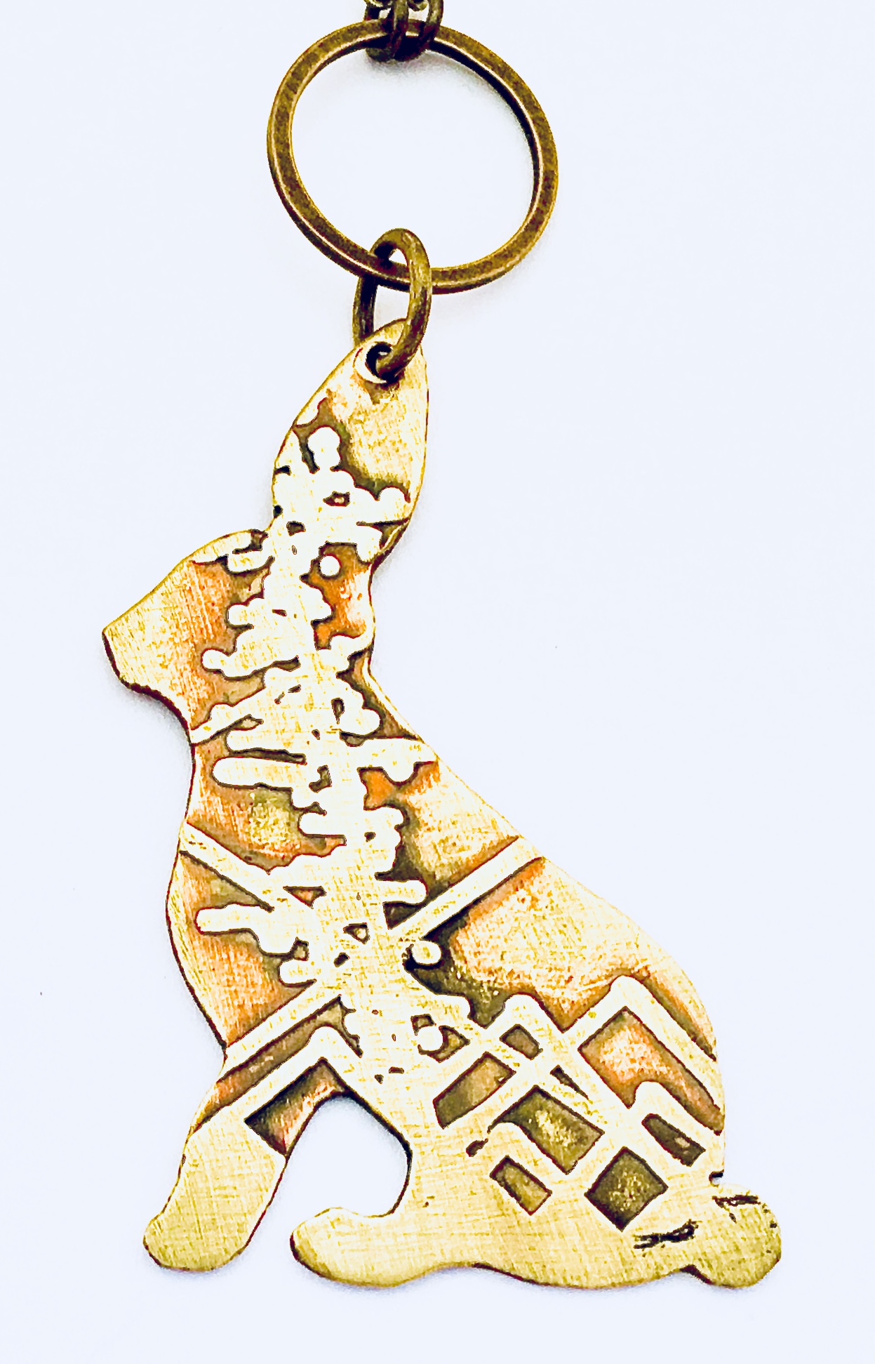 Handmade Etched Mountain Bunny Rabbit Cutout Necklace