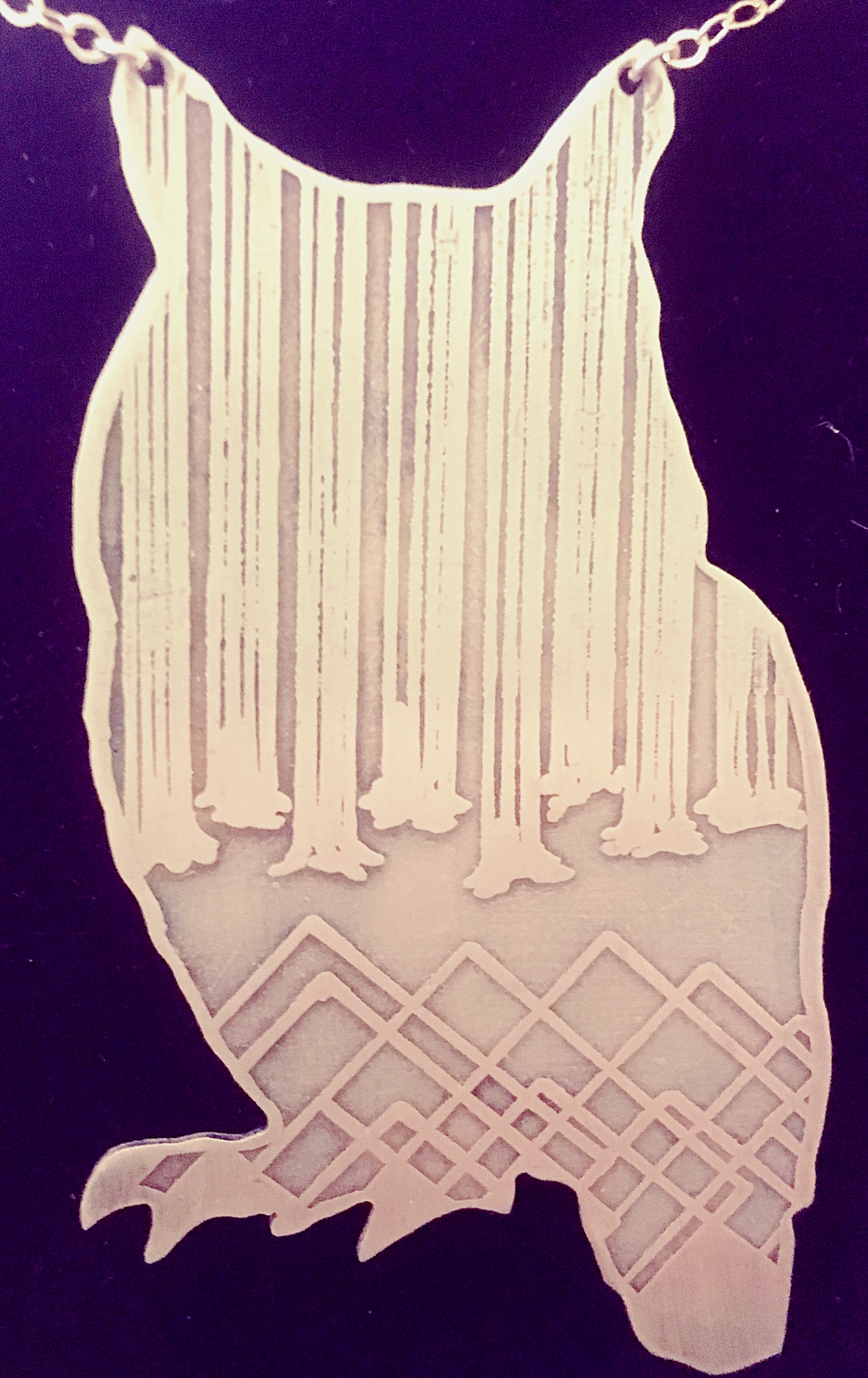 Mountain Owl Cutout Necklace
