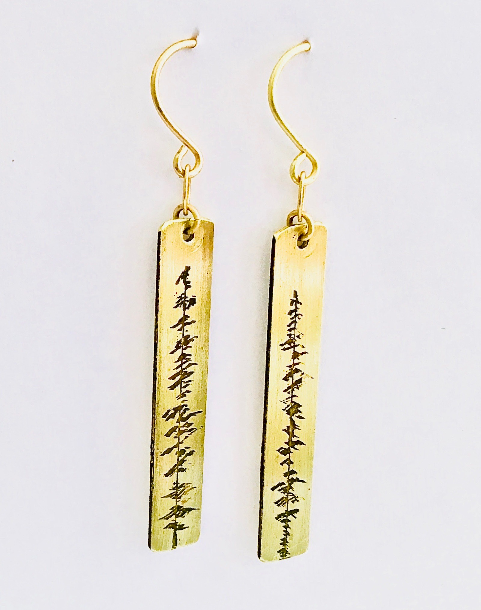 Handmade Etched Multnomah Falls Earrings