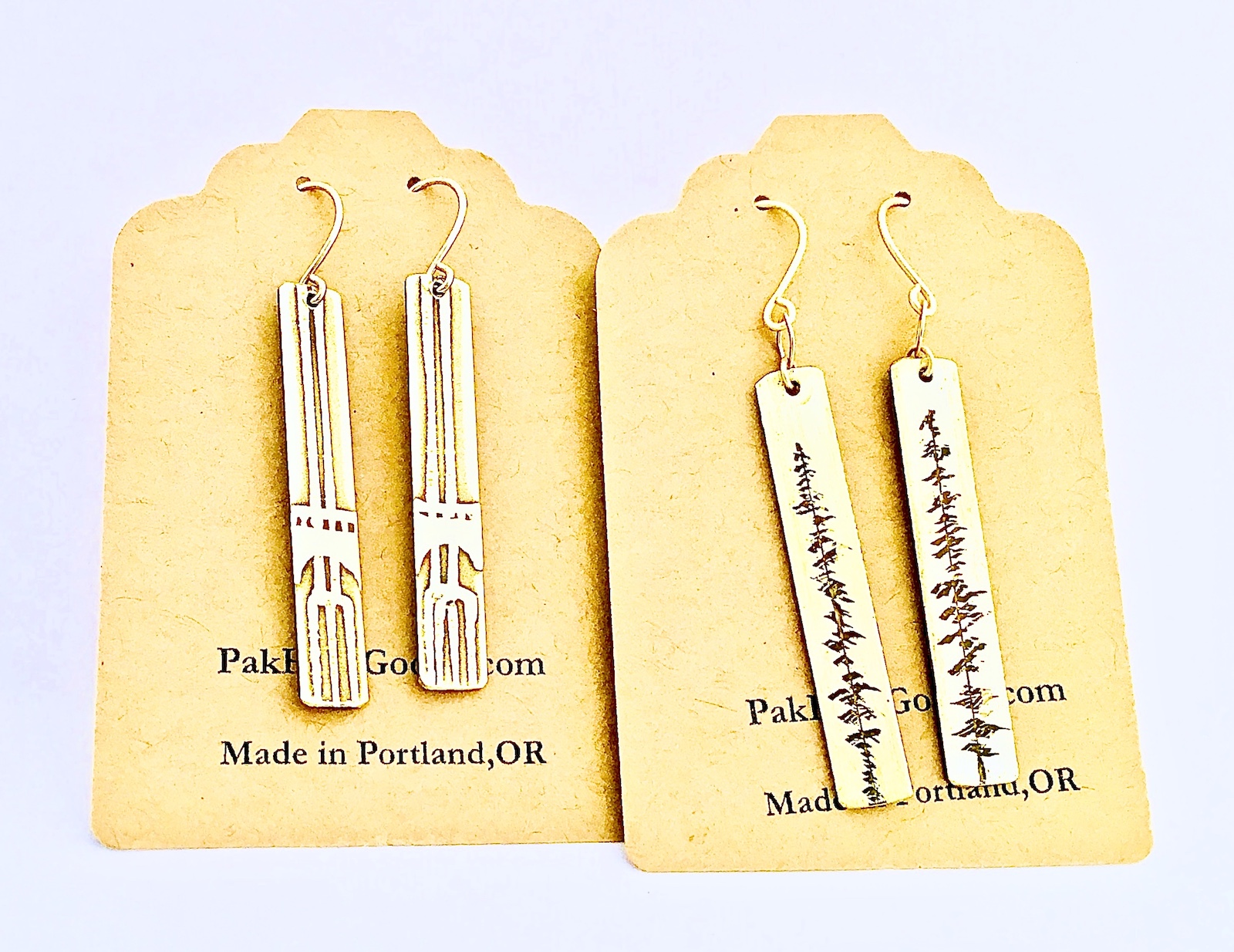 Handmade Etched Multnomah Falls Earrings
