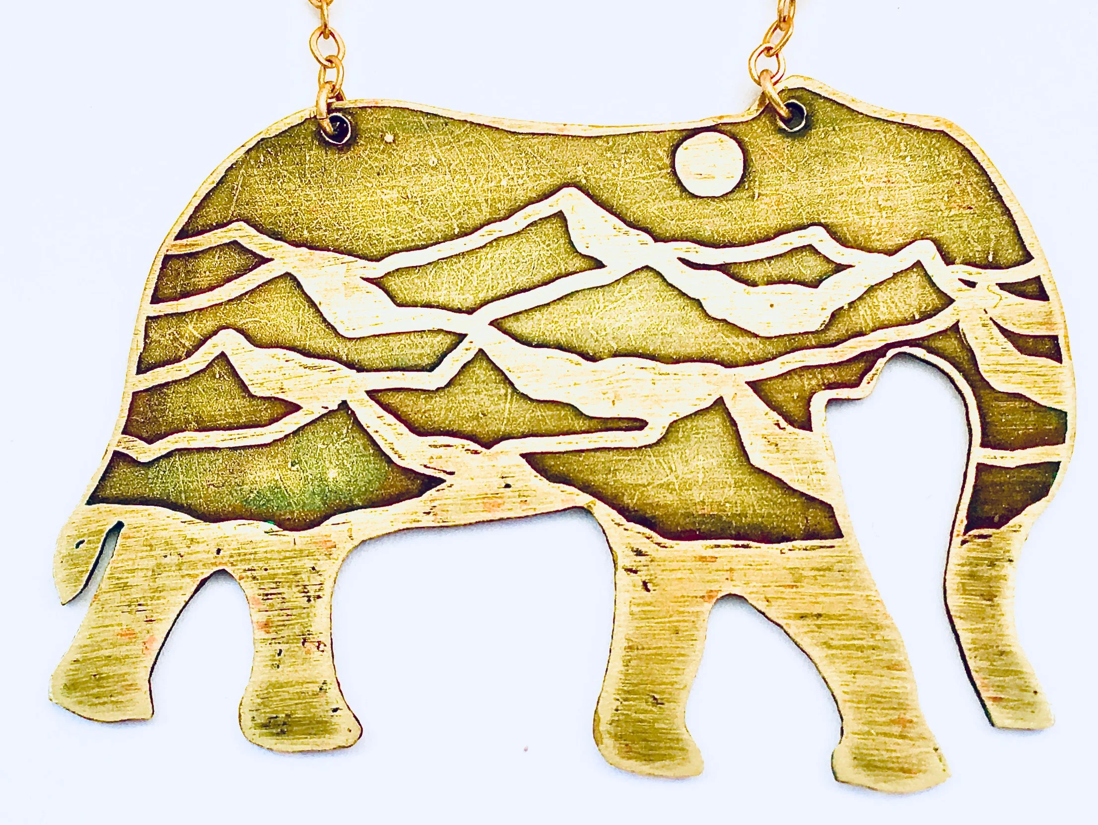 Handmade Elephant Cutout Necklace