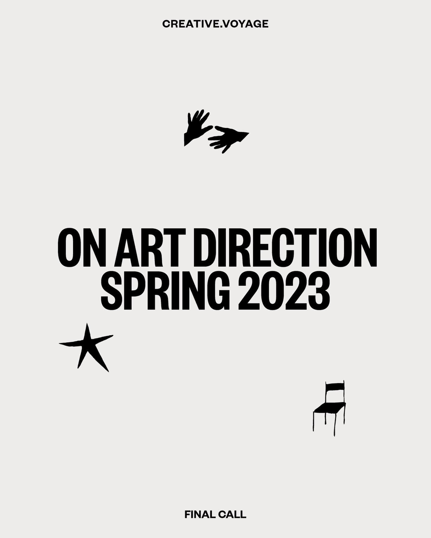 A heads-up that our highly anticipated On Art Direction workshop is right around the corner, starting this Saturday 👀 If you want to join us, don't wait too long to apply, as the application deadline is today at the end of the day. We hope to see yo