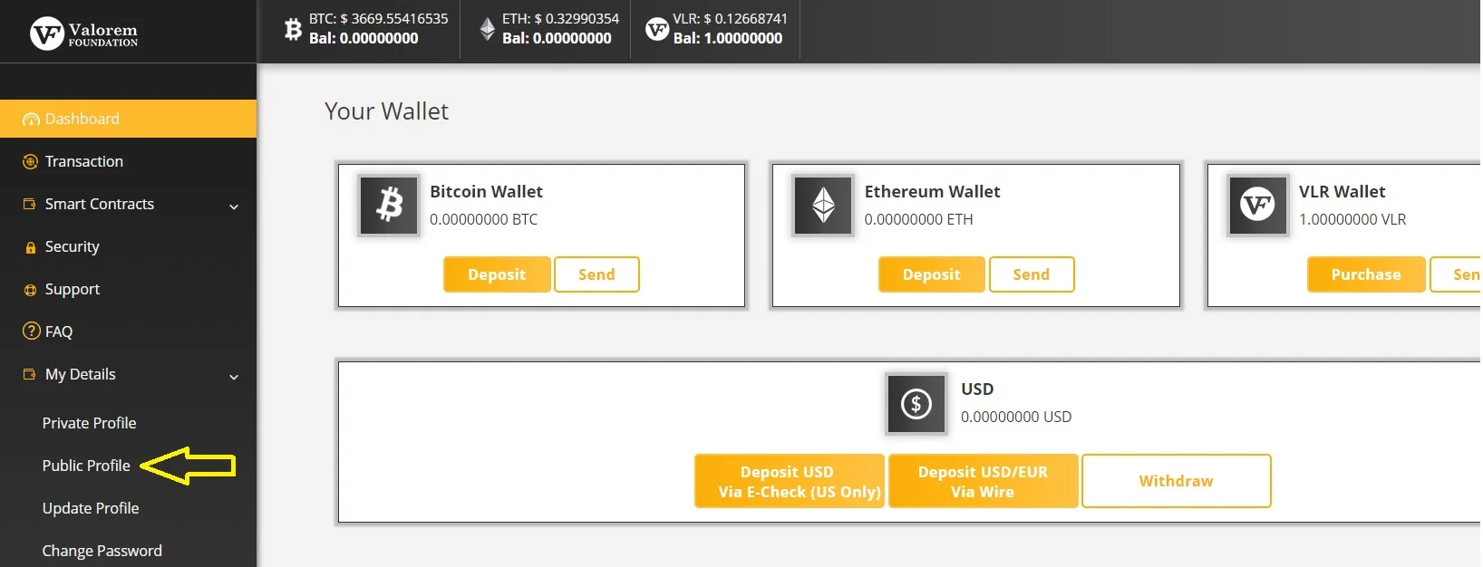 Public Profile on Valorem Foundation Application
